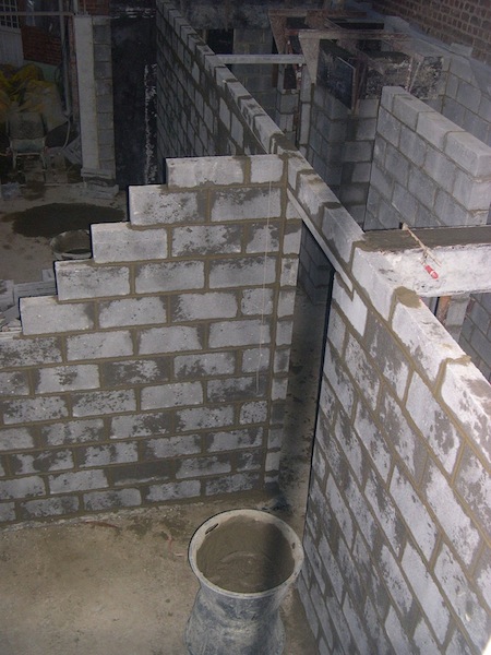 maçonnerie en blocs de béton